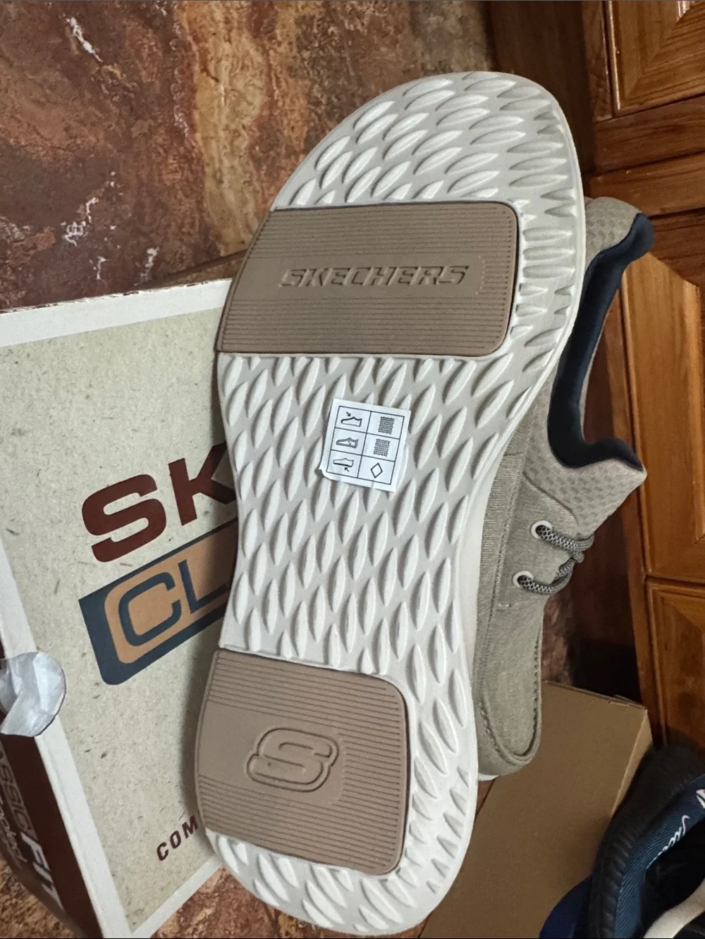 Skechers Men's Taupe Canvas Boat Shoes with White Sole